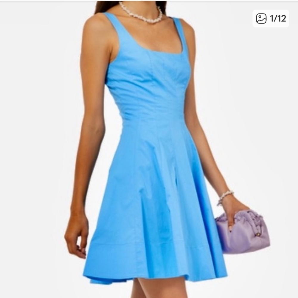 STAUD Bright Blue Mini Dress
